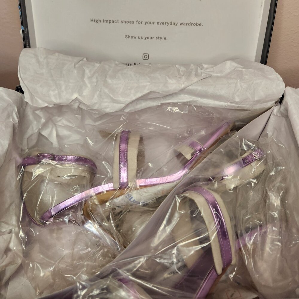 NEW Marc Fisher Dalida Purple Square Toe Sandal Heel Stiletto Size 7 - Picture 3 of 11